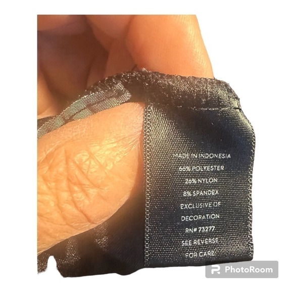 Vera Wang Women’s Black Sheer and Velour Dressy Top See Through XL - Picture 7 of 9